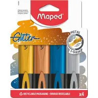 Maped Fluo'Peps Glitter Metal tekstmarkers - 4 stuks