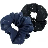Everneed Scrunchie Sæt - Sort/Navy Med Guld Stjerner (U) 2 stk.
