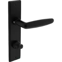 Intersteel Deurkruk Sophie op schild met toilet-/badkamersluiting 63/8 mm - mat zwart