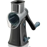GEFU CLICK Trommelrasp – 5 Verwisselbare Trommels – Groente-, Kaas- en Notenrasp – Antislip Zuignap