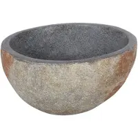 Differnz Lombok waskom 36cm rond riviersteen grijs