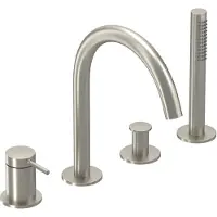 Ivy Aia Bond Badrandcombinatie 4-gats - Geborsteld Nickel PVD - Messing - Kranen, Badkranen, Badrandkranen - 8718835192822