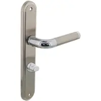Intersteel Deurkruk Agatha op langschild met toilet-/badkamersluiting 63/8 mm - chroom/nikkel mat