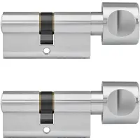 Dom knopcilinder Plura 30/30mm - SKG 3 sterren - 2 gelijksluitende knopcilinders