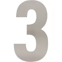 Intersteel Deurbeslag | Huisnummer 3 | | 50 cm (XXL, Geborsteld RVS)