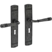 Intersteel Deurkruk Helena op schild sleutelgat 56 mm oud grijs
