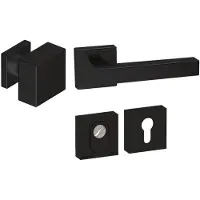 Hardbrass Voordeurset Quadro 60 3-delig vierkant SKG3 met kerntrekbeveiliging - zwart