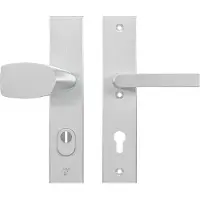 Axa Edge Plus veiligheidsbeslag voordeur rechthoekig Wing knop/Blok-kruk PC92 met kerntrekbeveiliging SKG3 - aluminium