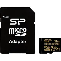 Silicon Power Micro SD-kaart 32GB - High Endurance microSDXC - Voor 24/7 Opnemen Dashcam en Beveiligingscamera
