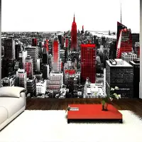 Karo-art 343cm X 245cm - Zelfklevend fotobehang - Overzicht over New York , Premium Print