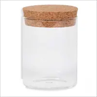 Kadoonline Glazen Voorraadpotten - 6 stuks - Pot Met Kurk - Glazen Pot - 10x8 cm