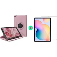 Ntech Hoesje Geschikt Voor Samsung Galaxy tab S6 lite 2022 Hoes Rose Goud Draaibare Hoesje Case Cover tablethoes - Hoesje Geschikt Voor Samsung Galaxy Tab s6 lite 2022 Hoes 360 graden draaibaars bookcase