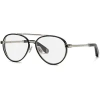 Philipp Plein Bril VPP137M 56/17/145 Glanzend Zwart Metaal MAN VPP137M