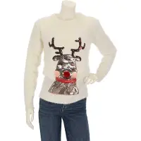 Apollo Kersttrui dames - Gebreide kersttrui - Wit - Maat S - kersttrui dames volwassen - kersttrui - kerst trui - kerst trui dames