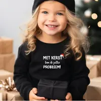 B&C Uniseks-Kersttrui kinderen- Met kerst ben ik jullie probleem- maat 86 kleur sweater zwart