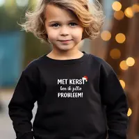 B&C Uniseks-Kersttrui kinderen- Met kerst ben ik jullie probleem- maat 122/128 kleur sweater zwart