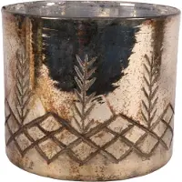 Baroque - Vaas - Waxinelichthouder 18 cm - Zilver - Glas - 18x20x20 - Glass