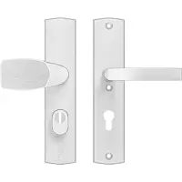Axa Curve Plus veiligheidsbeslag voordeur gebogen schild Wing-knop/Blok-kruk PC72 met kerntrekbeveiliging SKG3 - aluminium