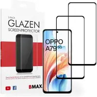 BMAX 2-pack OPPO A79 Glazen Screenprotector – Full Cover – Zwart