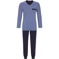 Ringella Blauwe heren pyjama katoen | Maat XXXL