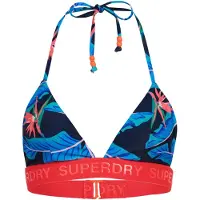 Superdry Triangelbikinitop met Logo Blauw Grootte: 36