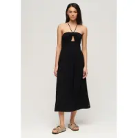 Superdry Midi-jurk met Uitsnijding Zwart Grootte: 42