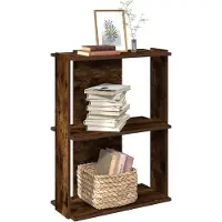 vidaXL Boekenkast 3-laags 60x30x80 cm bewerkt hout gerookt eikenkleur