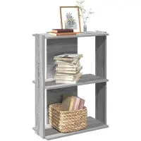 vidaXL Boekenkast 3-laags 60x30x80 cm bewerkt hout grijs sonoma eiken