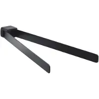 Gedy Pirenei Verstelbare dubbele handdoekhouder 35cm, mat zwart