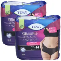 Tena 2x Silhouette Plus Noir - Lage Taille M (12 stuks)