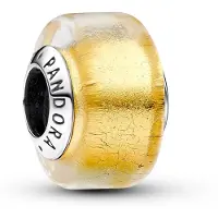 Pandora Mini Gold Murano Glass Charm