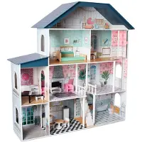 Deqube Wooden 4 Floors Premium Doll House Veelkleurig Kinderen