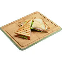 Kesper Snijplank - 40 x 30 cm - bamboe hout - groene rand - luxe versie - groot formaat
