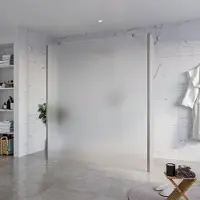 FortiFura Galeria Vrijstaande Inloopdouche - 180x200cm - Glas mat - antikalk - 8mm veiligheidsglas - 2 zijwanden 40cm - wandsteunen en hoekprofielen - Geborsteld Gunmetal PVD SW927771
