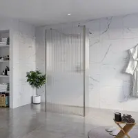 FortiFura Galeria Vrijstaande Inloopdouche - 100x200cm - helder geribbeld - antikalk - 8mm veiligheidsglas - 2 zijwanden 40cm - wandsteunen en hoekprofielen - PVD - geborsteld gunmetal (antraciet)