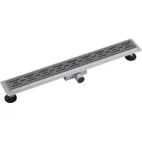 FortiFura Galeria douchegoot - 140cm - met rooster - met vloerflens - PVD - geborsteld gunmetal (antraciet) YZ-A60-Basic-drain