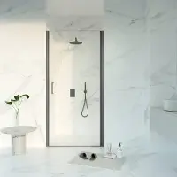 FortiFura Galeria Douchedeur - 100x200 - Profiel - veiligheidsglas - anti kalk - Geborsteld Gunmetal PVD SW1122494
