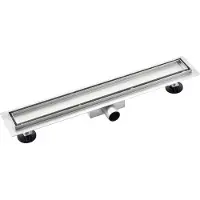 FortiFura Galeria douchegoot - 140cm - met tegelrooster - met vloerflens - Geborsteld RVS PVD (RVS) SW719877/SW719893