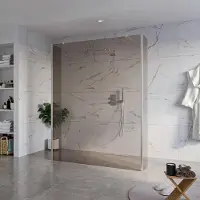 FortiFura Galeria Vrijstaande Inloopdouche - 160x200cm - Rookglas - antikalk - 8mm veiligheidsglas - 2 zijwanden 40cm - wandsteunen en hoekprofielen - Geborsteld RVS PVD (RVS) SW927769