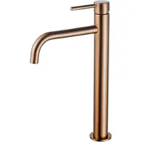 FortiFura Calvi Slim Wastafelkraan - 32cm - verhoogd - opbouw - Geborsteld koper PVD (Koper) SW970030