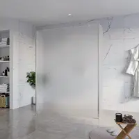 FortiFura Galeria Vrijstaande Inloopdouche - 160x200cm - Glas mat - antikalk - 8mm veiligheidsglas - 2 zijwanden 30cm - wandsteunen en hoekprofielen - Geborsteld RVS PVD (RVS) SW927769