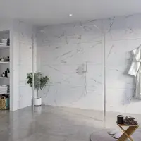 FortiFura Galeria Vrijstaande Inloopdouche - 180x200cm - Helder - antikalk - 8mm veiligheidsglas - 2 zijwanden 30cm - wandsteunen en hoekprofielen - Geborsteld RVS PVD (RVS) SW927769