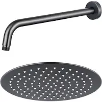 FortiFura Calvi Hoofddouche - 25cm - rond - wandarm 35cm - Geborsteld Gunmetal PVD SW720556/SW720563