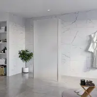 FortiFura Galeria Vrijstaande Inloopdouche - 90x200cm - Glas mat - antikalk - 8mm veiligheidsglas - 2 zijwanden 40cm - wandsteunen en hoekprofielen - Geborsteld RVS PVD (RVS) SW927769