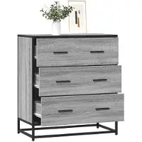 vidaXL Dressoir 68x35x76 cm bewerkt hout en metaal grijs sonoma
