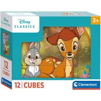 Clementoni - 12 Blokken Puzzel - Disney Classic - 6 afbeeldingen - Vanaf 3 jaar