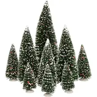 Intratuin Kerstdorpminiatuur Kerstbomen Met Sneeuw 9 Stuks