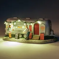 Intratuin Kersthuisje Caravan Met LED Verlichting H 6,5 Cm