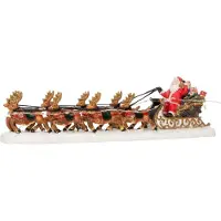 Intratuin Kerstdorpminiatuur Slee Met Kerstman En Rendieren 23 X 5,5 X 6 Cm
