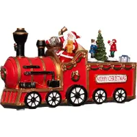 Intratuin Kerstdorpminiatuur Trein Met Kerstman 29 X 9,5 X 16,5 Cm